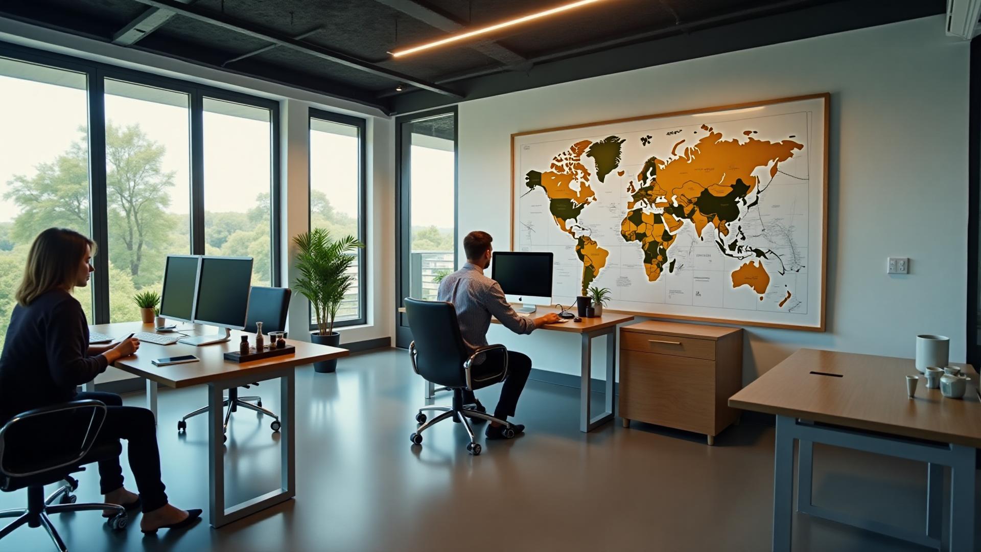 Professional coffee trading office